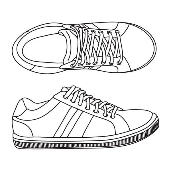 Ручные кроссовки, спортивные туфли . — стоковый вектор