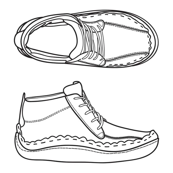 Ручні кросівки, спортивне взуття . — стоковий вектор