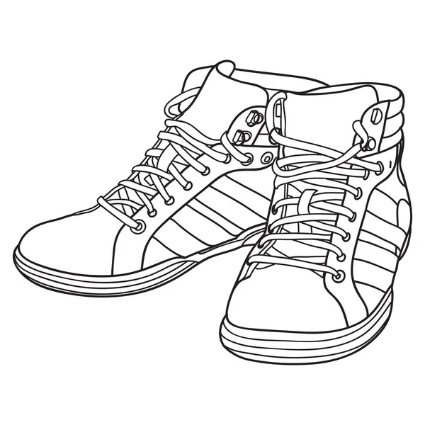 Zapatillas dibujadas a mano — Vector de stock