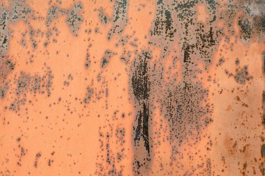 Çok renkli boya pas paslı metal duvar, demir eski levha kaplı