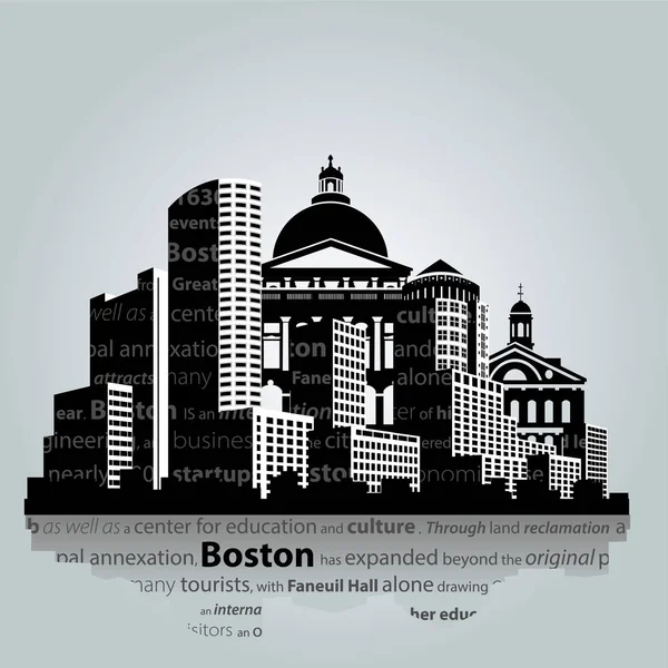Stadtsilhouette von Boston. — Stockvektor