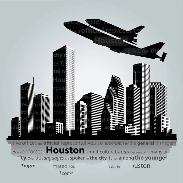 Silueta de ciudad de Houston . — Vector de stock