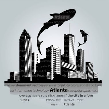 Atlanta cityscape vektör.
