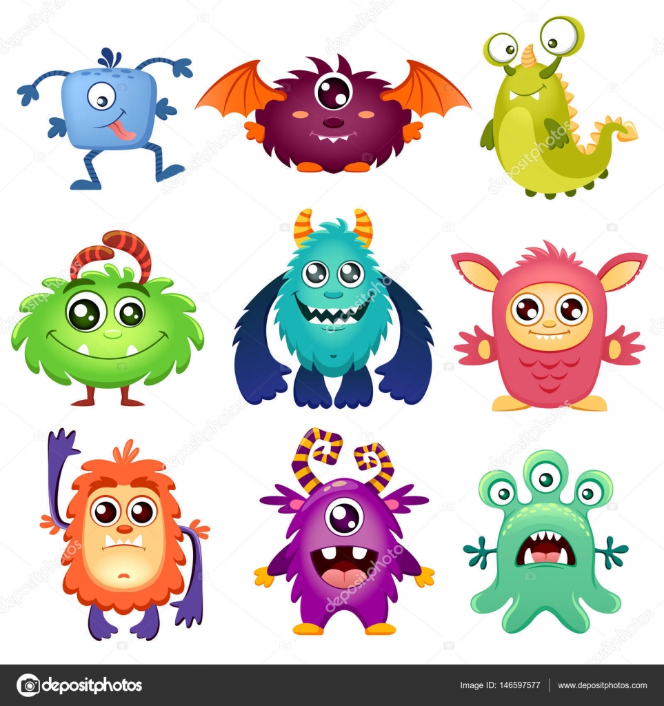 Cute cartoon monsters — Stock Vector © Alka5051 #146597577