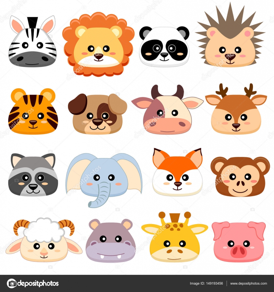 Cute cartoon animals head Stock Vector Image by ©Alka5051 #149193456 Cute cartoon animals head Stock Vector Image by ©Alka5051 #149193456