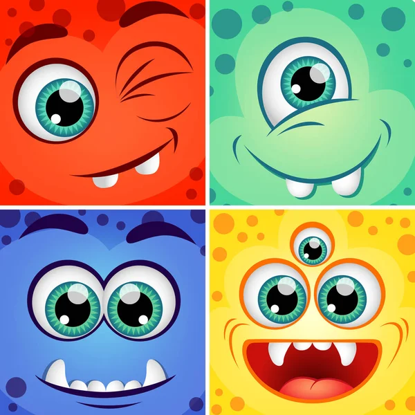 Schattige cartoon vierkante monsters — Stockvector