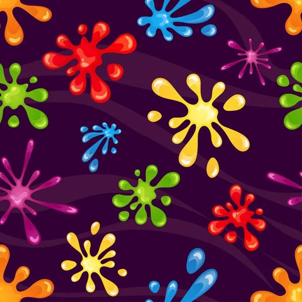 Nahtloses Muster mit hellen Farbklecksen, Spritzer — Stockvektor