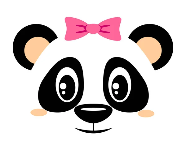 핑크 나비와의 귀여운 팬더 T-셔츠에 대 한 중국 곰 소녀 인쇄 — 스톡 벡터