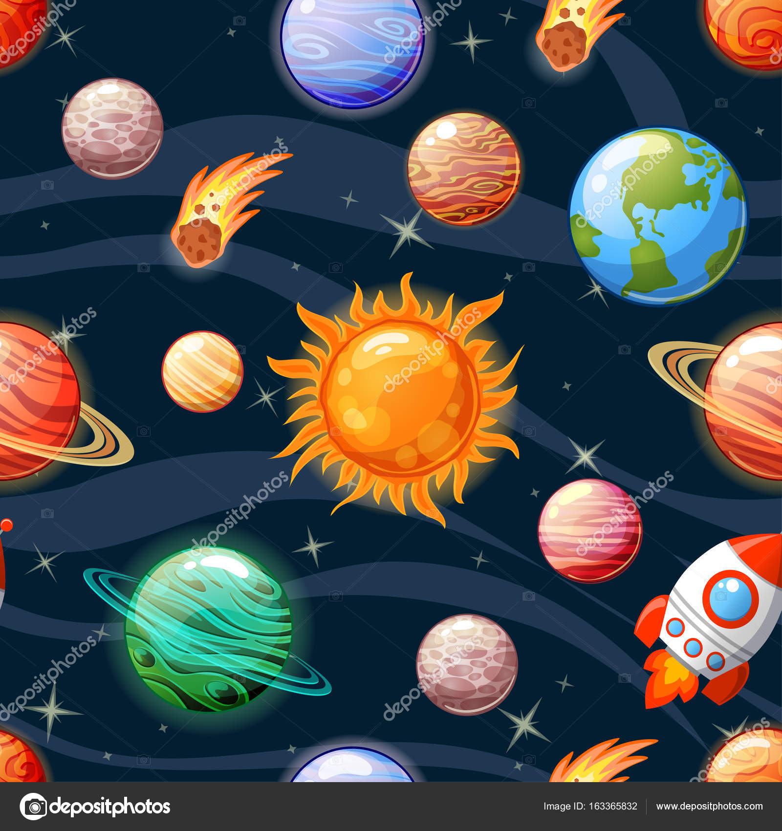 Planets Of The Solar System Sun Mercury Venus Earth