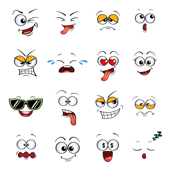 Καρτούν emoji. Χαριτωμένο emoticons — Διανυσματικό Αρχείο