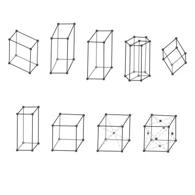 Types crystal lattices clipart