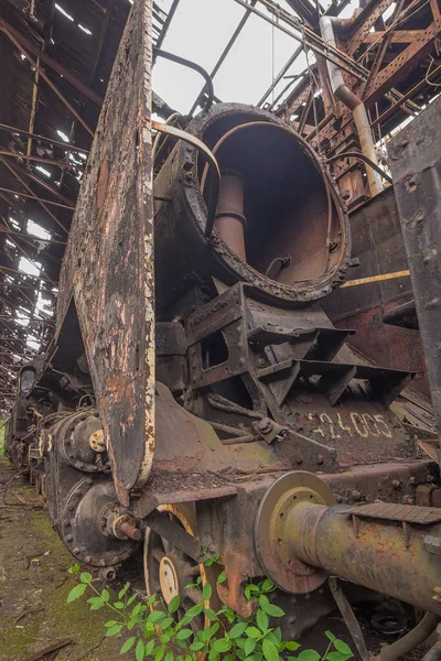 Trem Abandonado Cemitério Red Star Budapeste Hungria — Fotografia de Stock