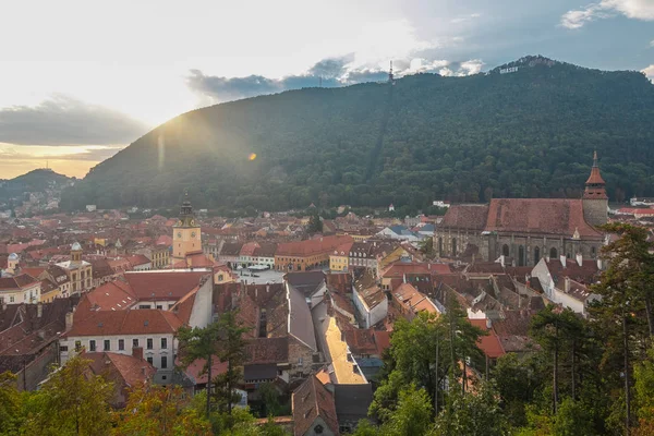 Romanya 'nın Brasov kentinde gün batımı