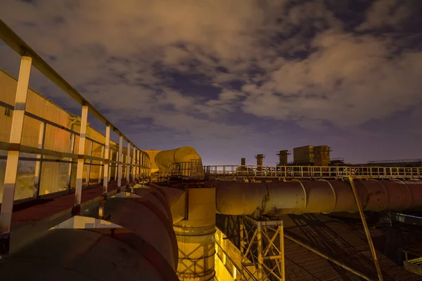 Сталеплавильный Завод Ночью Россия — стоковое фото