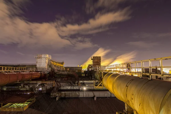 Staal Fabriek Nacht Rusland — Stockfoto