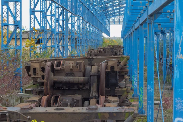 Trens Abandonados Sérvia — Fotografia de Stock