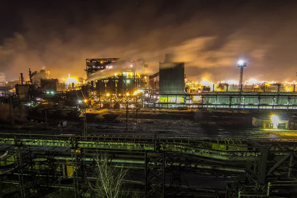 Staal Fabriek Nacht Rusland — Stockfoto