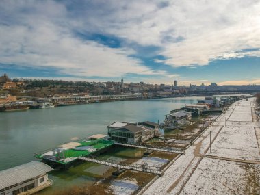 Sava nehri, Belgrad ve Sırbistan üzerinden Kalemegdan 'a bak