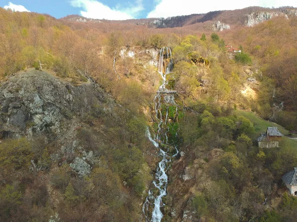 Cascada Sopotnica Primavera Serbia — Foto de Stock