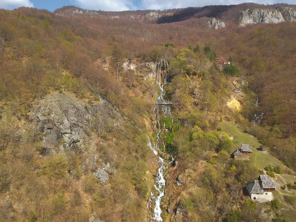 Cascada Sopotnica Primavera Serbia — Foto de Stock