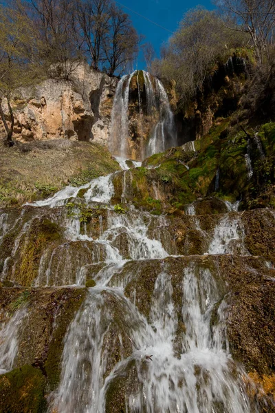 Waterfall Sopotnica Spring Serbia — Stock Photo, Image