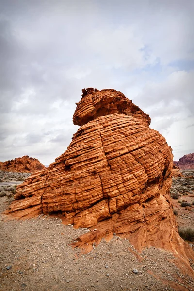 アメリカ合衆国ネバダ州南部の砂漠の岩のある風景します。 — ストック写真