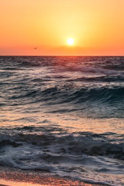 Okyanus, Meksika sahilde güzel tropik gündoğumu
