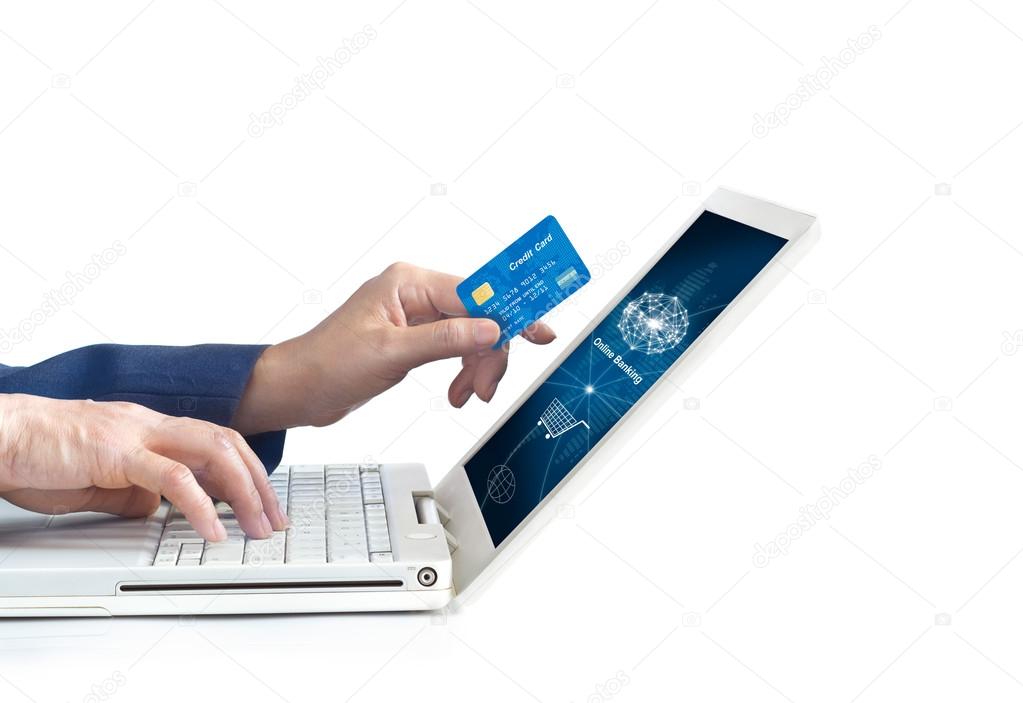 Man using mobile payments online shopping and icon network connection
