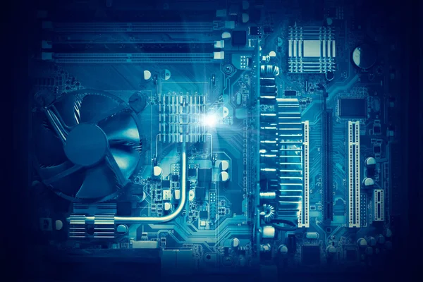 Elektronische Schaltung und Computer Mainboard — Stockfoto