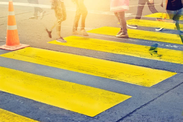 Abstract people on zebra crossing street, soft focus — Stock Photo, Image