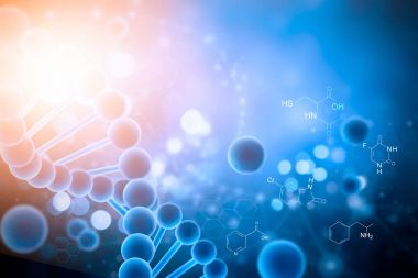 Biyokimya renkli arka plan üzerinde dna molekül yapısı ile