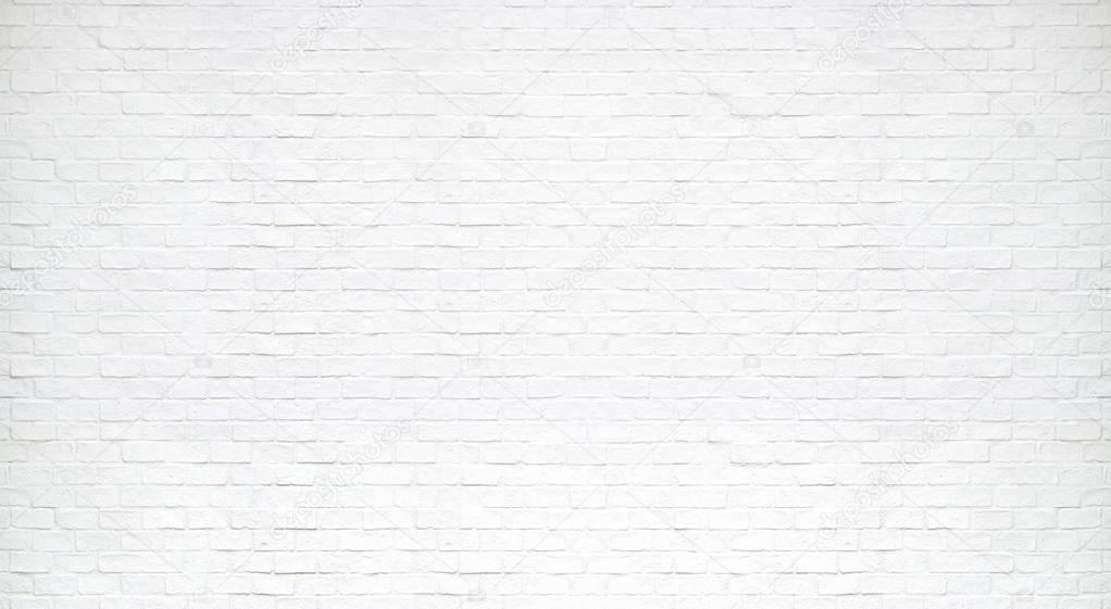 Modern white brick wall texture for background