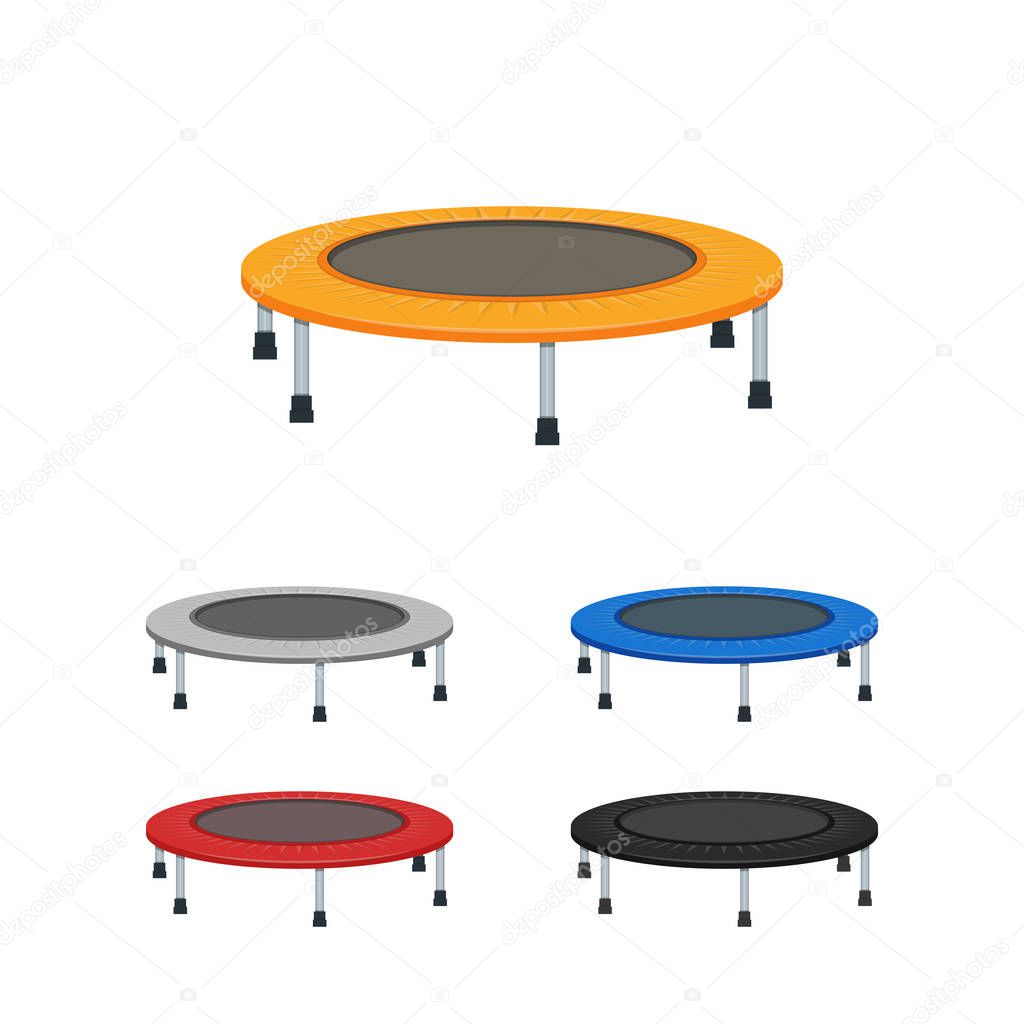 Jumping trampoline flat realistic icon — Stock Vector © Volha.Belausava