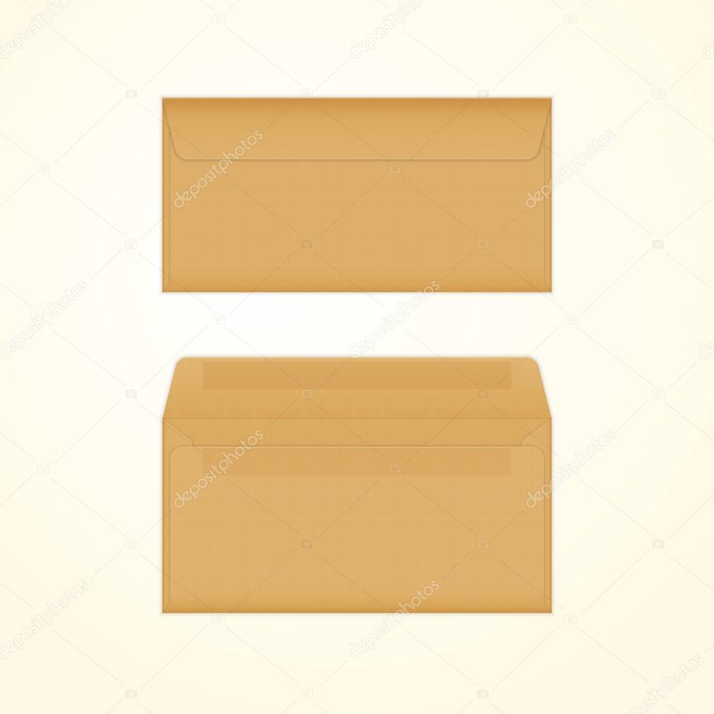 Download Vector Opened And Closed Brown Envelopes Isolated Mockup Template Of Brown Recycled Paper Envelope For Business Letter Advertisement Invitation Cards Or Money Premium Vector In Adobe Illustrator Ai Ai