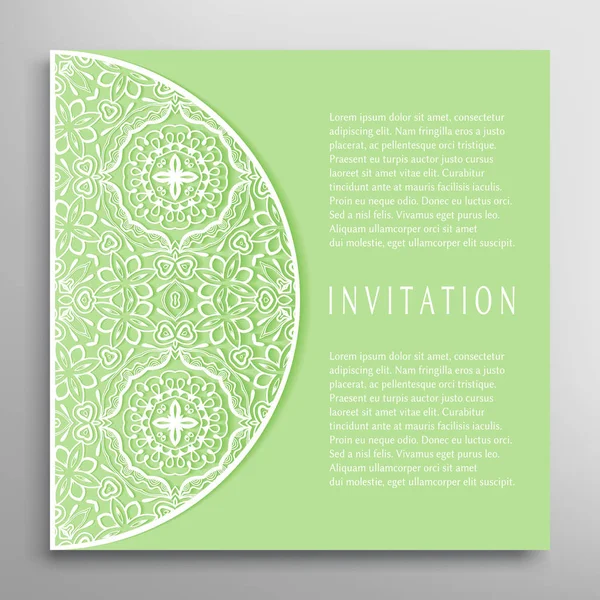 Fond abstrait décoratif, carte en dentelle ornée ou invitation — Image vectorielle
