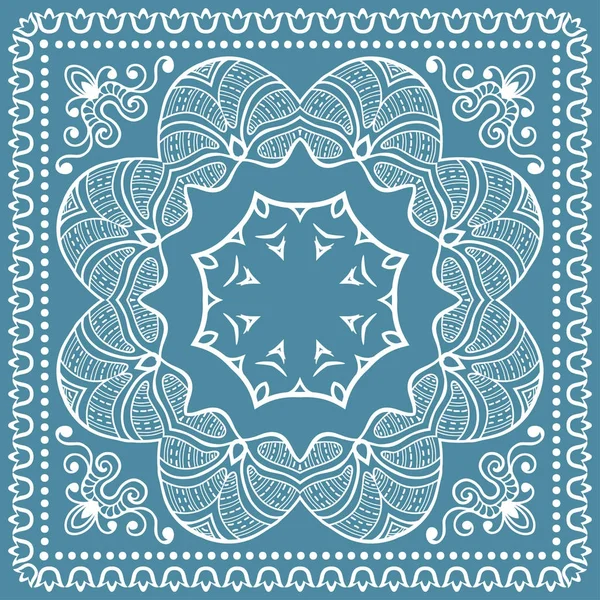 Fundo Colorido Decorativo Padrão Doodle Floral Geométrico Com Moldura Renda —  Vetores de Stock