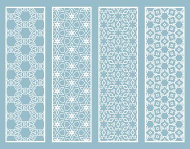 Yinelenen doku ile dekoratif geometrik çizgi Kenarlıklar