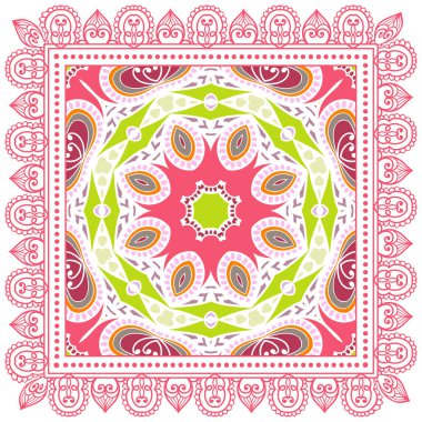 Beyaz bir arka plan üzerinde renkli Dekoratif süsleme