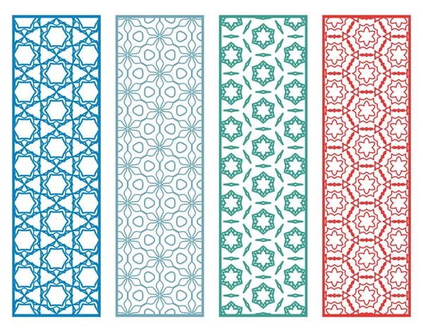 Decorative geometric line borders with repeating texture — Stock Vector