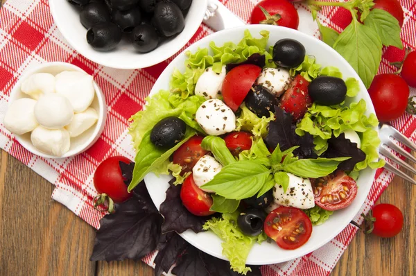 Sallad med mozzarella — Stockfoto