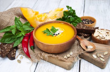 Balkabağı çorbası.