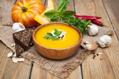 Balkabağı çorbası.