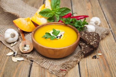 Balkabağı çorbası.