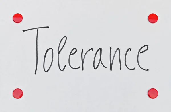 Una sola palabra Tolerancia — Foto de Stock