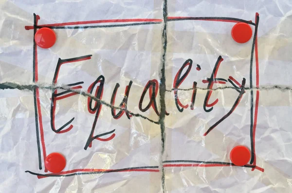 Palavra única Igualdade — Fotografia de Stock