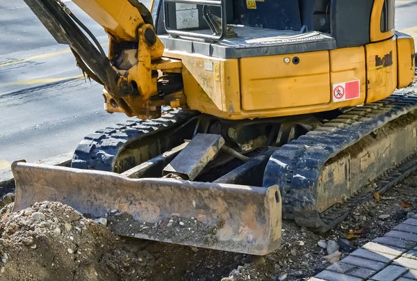 Närbild av en bulldozer — Stockfoto