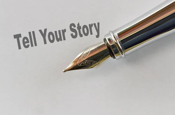 Texto Conte sua história — Fotografia de Stock