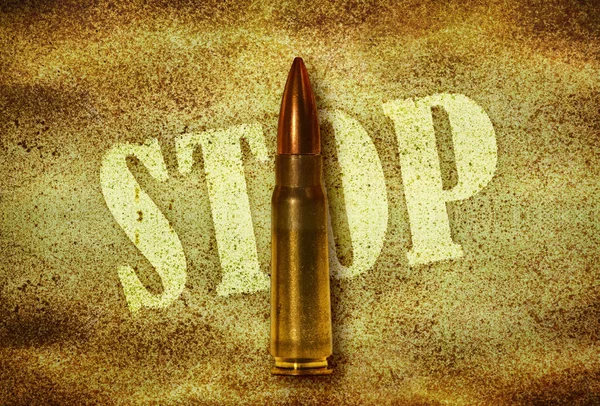 Kula och ordet Stop — Stockfoto