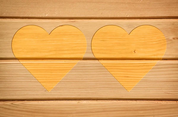 Two yellow hearts — Stock Photo, Image