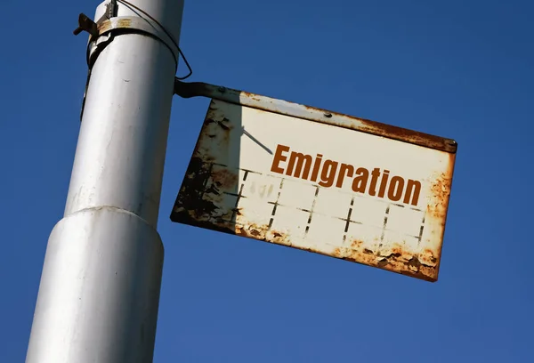 Palabra única Emigración — Foto de Stock